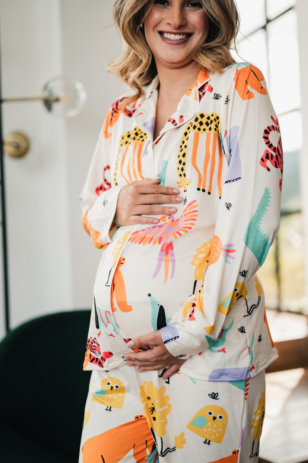 Animales de la Selva - Camisa Manga Larga y Pantalon Maternidad READY TO SHIP