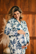 Selva Africana Azul - Camisa Manga Larga y Pantalon Maternidad READY TO SHIP